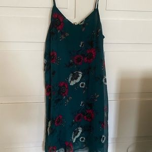 Teal Flower Sheath Dress